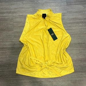 NWT W5 Yellow Tie-Front High Neck Tank